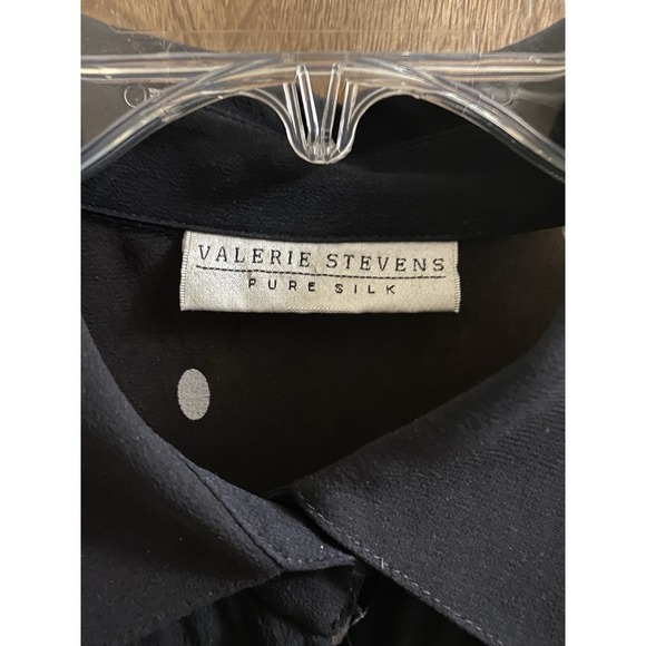 Valerie Stevens 100% Silk Mesh Women's Size 8 Polka Dot Button Down Blouse Shirt - Picture 2 of 16